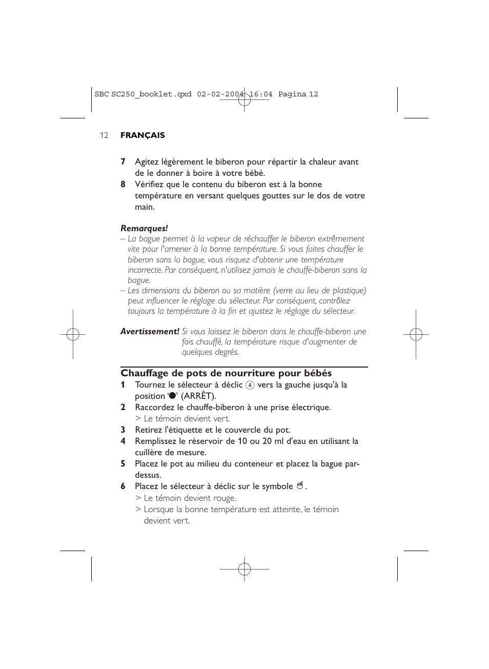Philips SC250SBC User Manual | Page 12 / 76