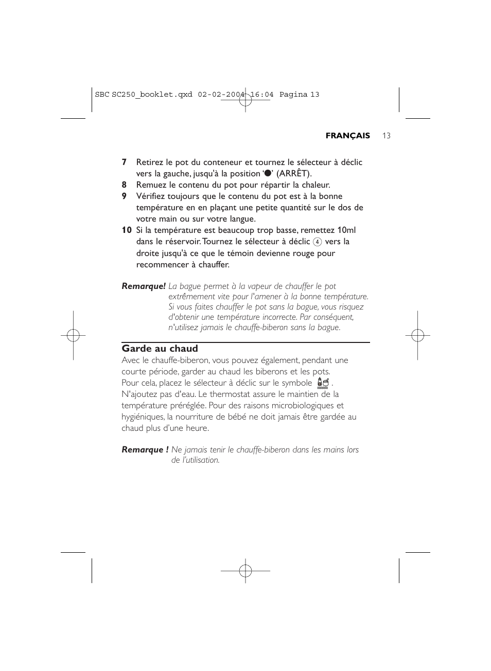 Philips SC250SBC User Manual | Page 13 / 76