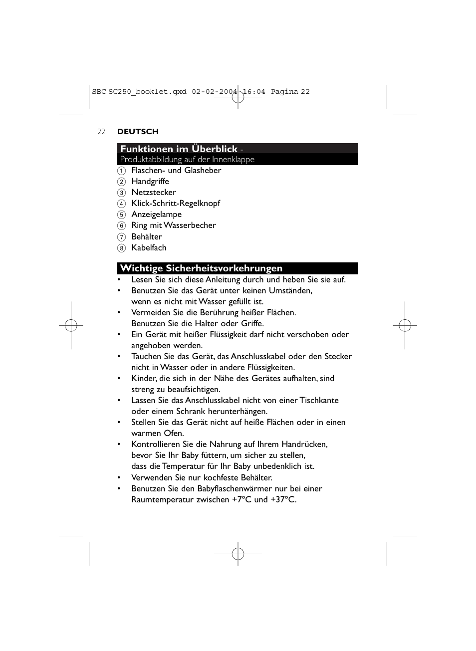 Philips SC250SBC User Manual | Page 22 / 76
