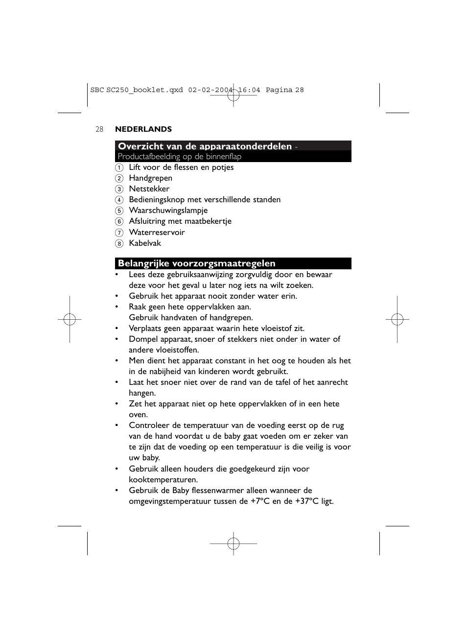 Philips SC250SBC User Manual | Page 28 / 76