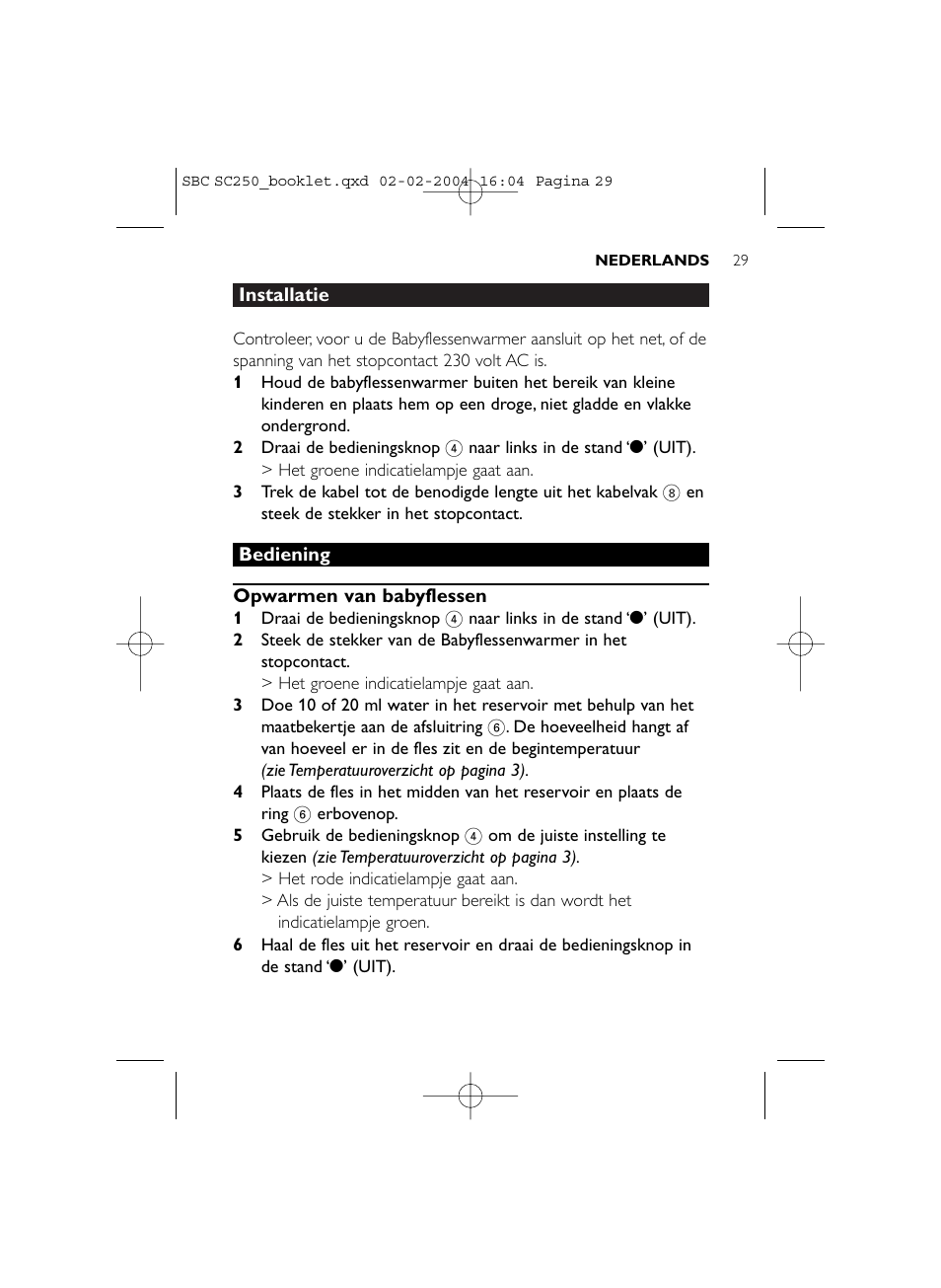 Philips SC250SBC User Manual | Page 29 / 76