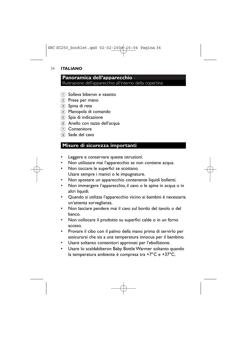 Philips SC250SBC User Manual | Page 34 / 76