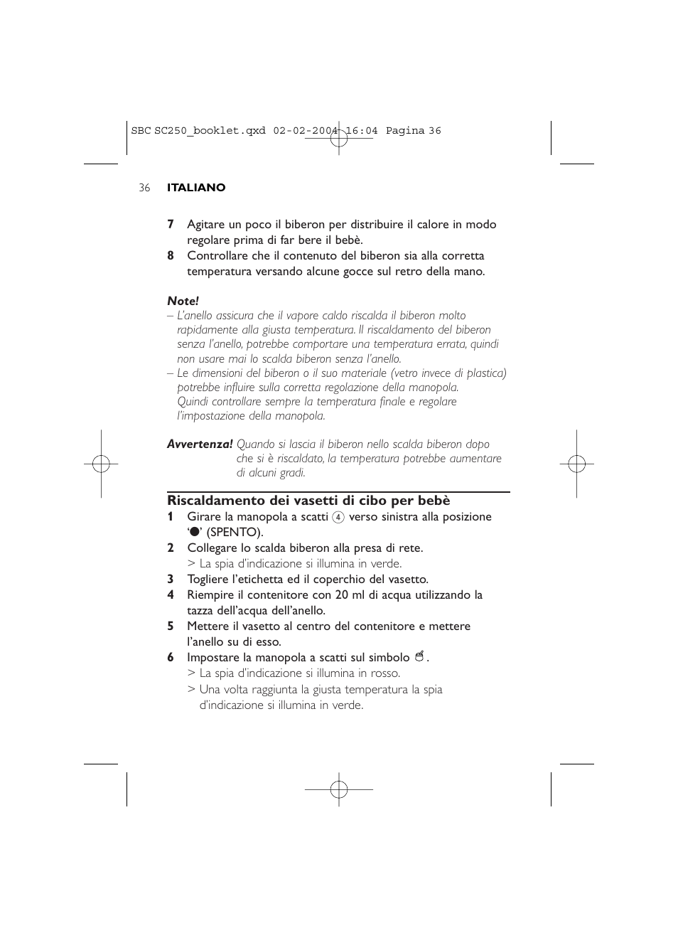 Philips SC250SBC User Manual | Page 36 / 76