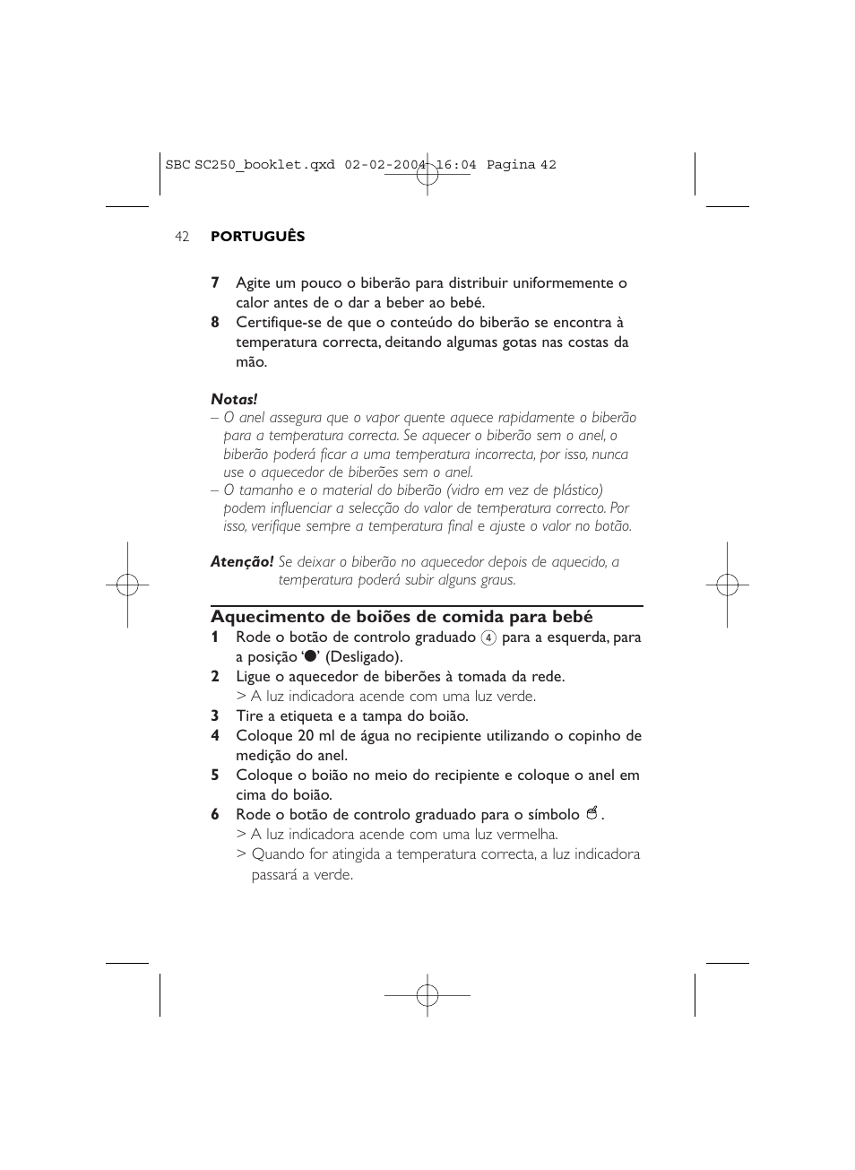 Philips SC250SBC User Manual | Page 42 / 76