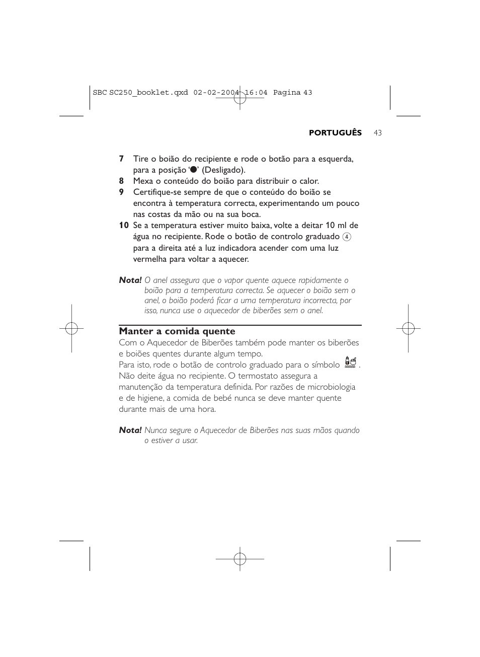 Philips SC250SBC User Manual | Page 43 / 76