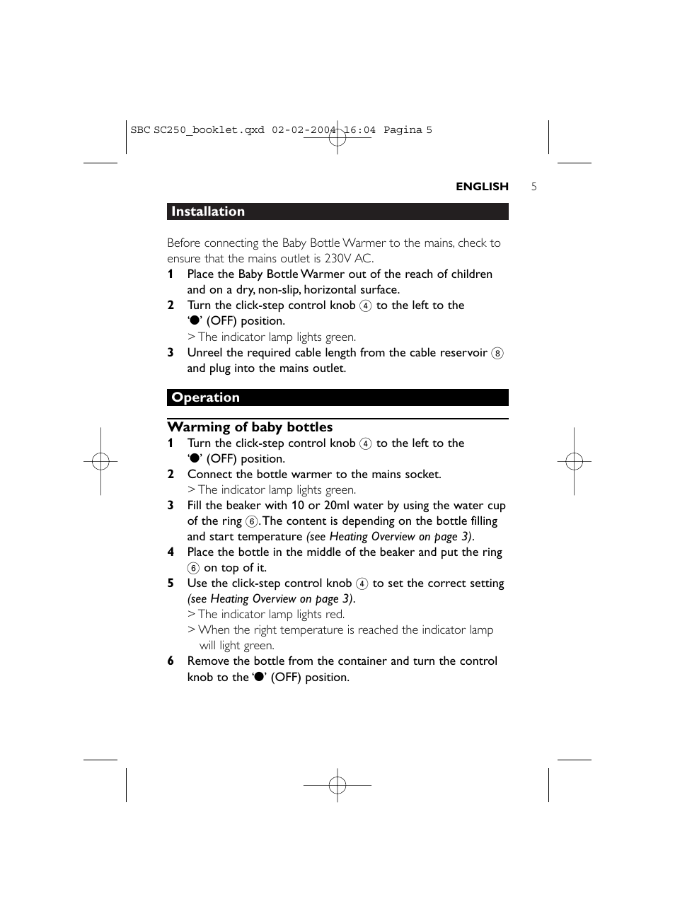 Philips SC250SBC User Manual | Page 5 / 76