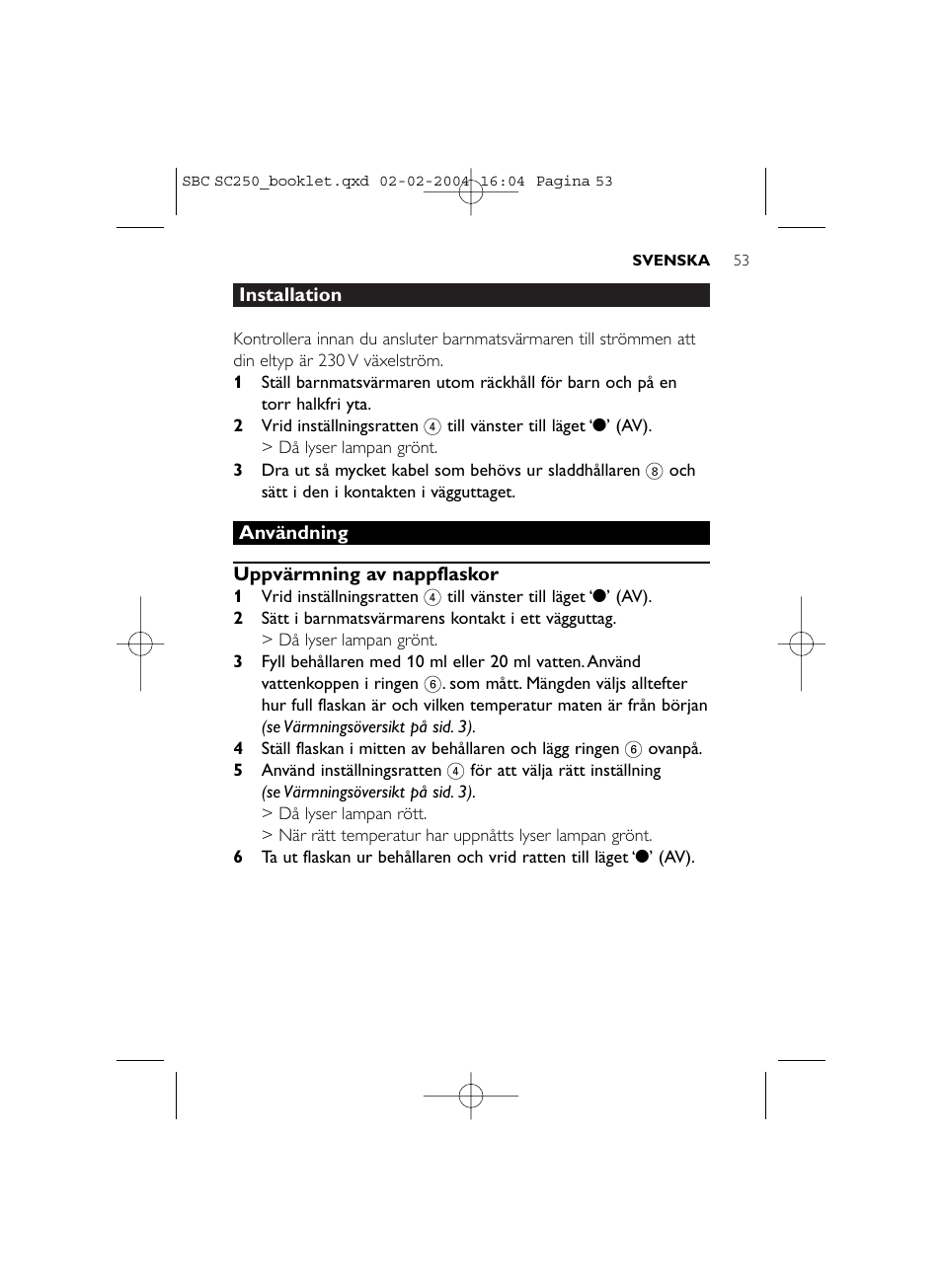 Philips SC250SBC User Manual | Page 53 / 76