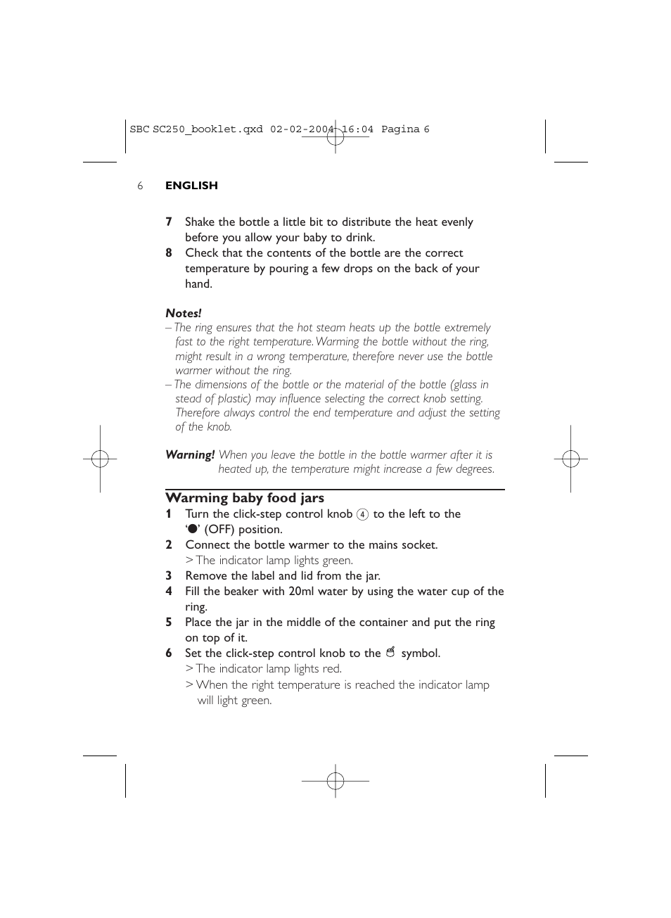 Philips SC250SBC User Manual | Page 6 / 76