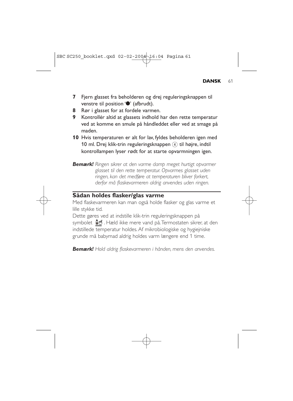 Philips SC250SBC User Manual | Page 61 / 76