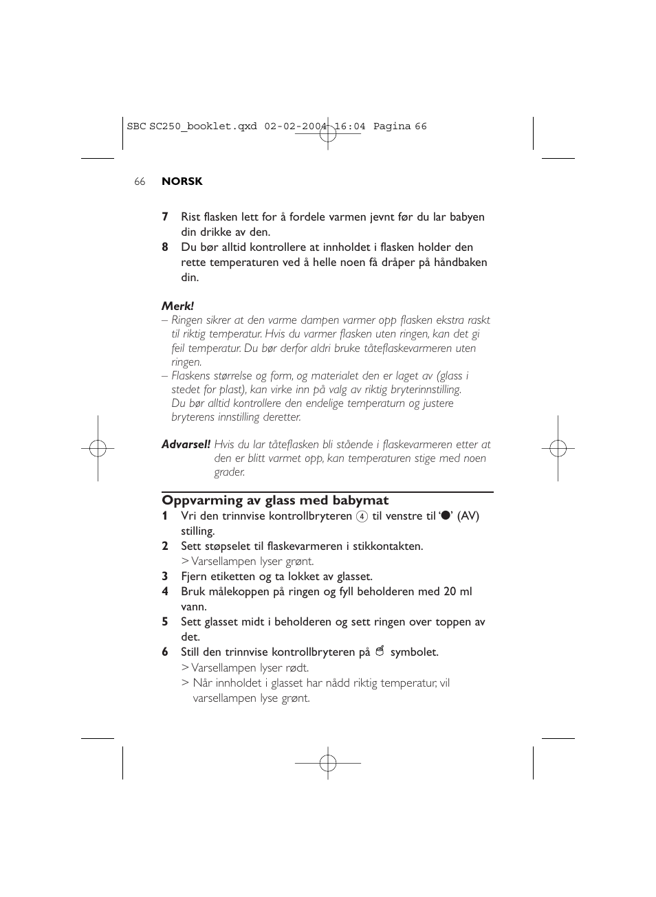 Philips SC250SBC User Manual | Page 66 / 76