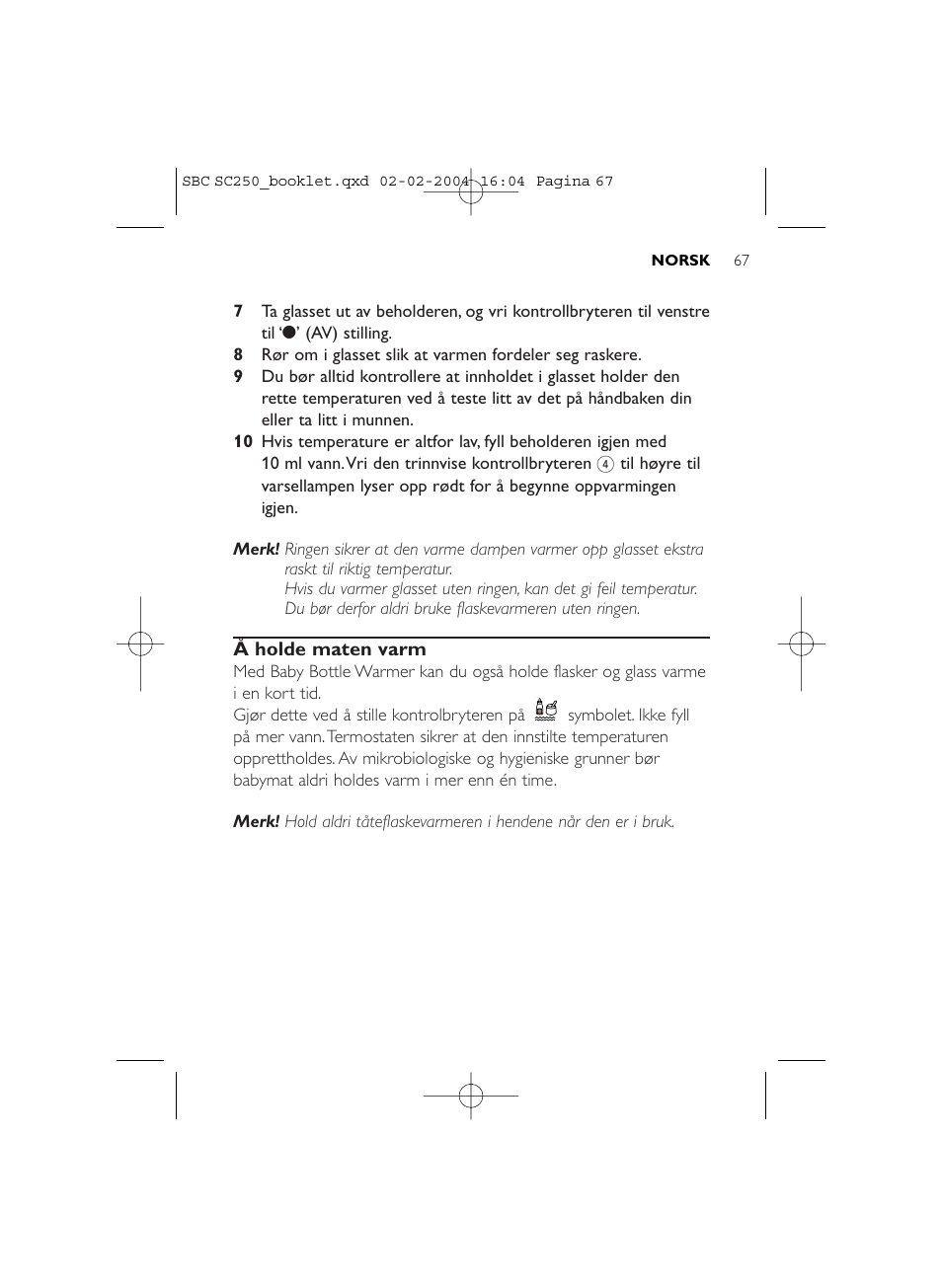 Philips SC250SBC User Manual | Page 67 / 76