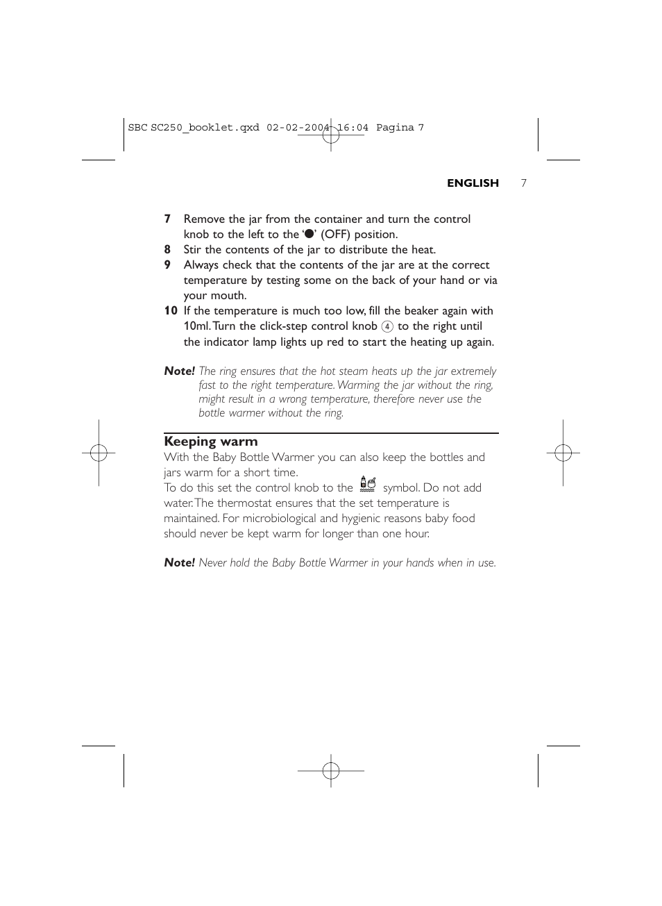 Philips SC250SBC User Manual | Page 7 / 76