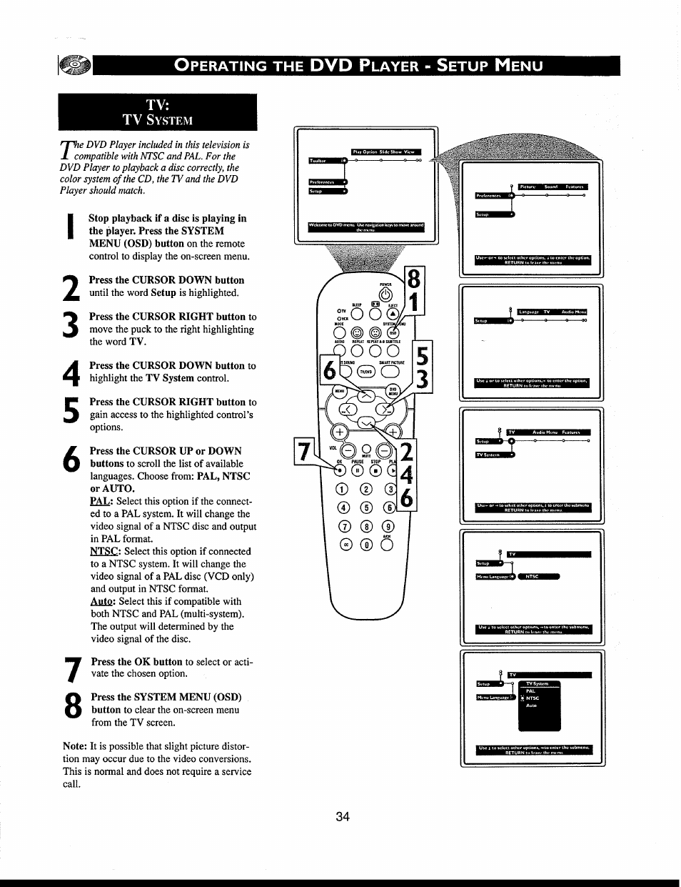 Tv system, Cd ”"0 o, 01 ^ © © g © © © © © © © © © 0 © o | Philips 312123521121 User Manual | Page 34 / 56