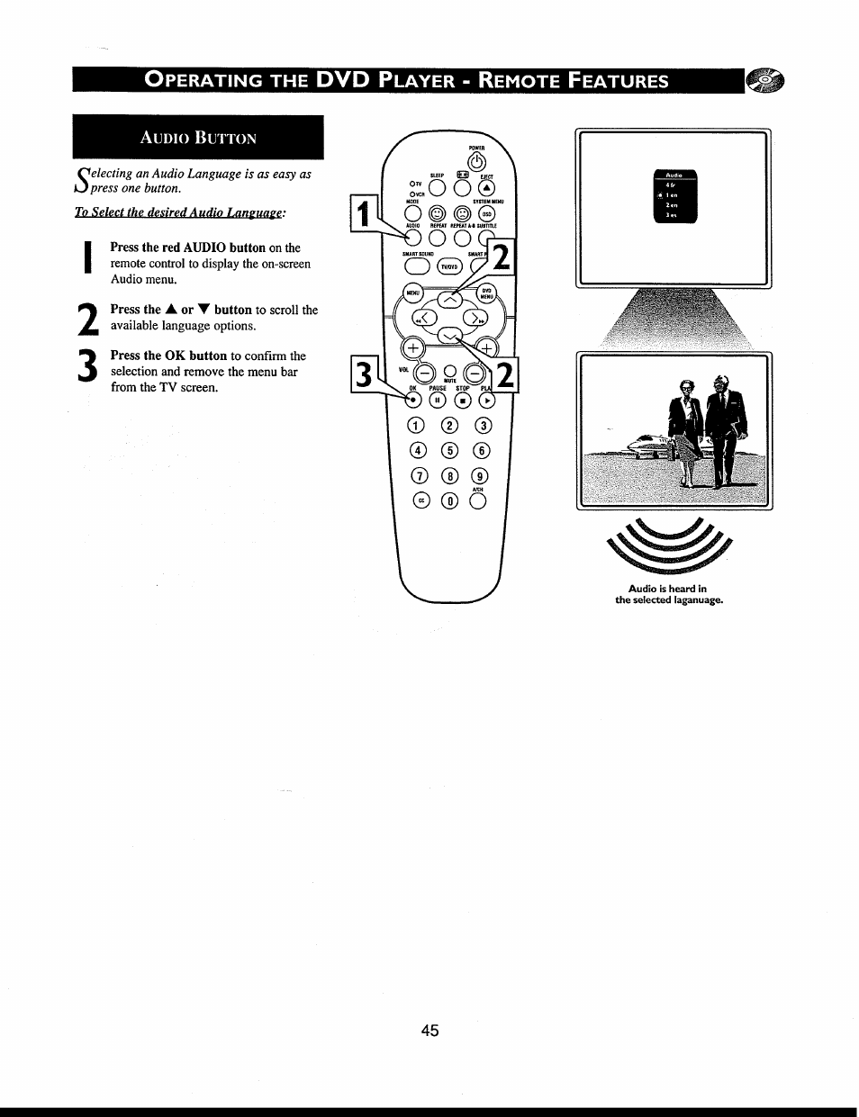 Audio button | Philips 312123521121 User Manual | Page 45 / 56