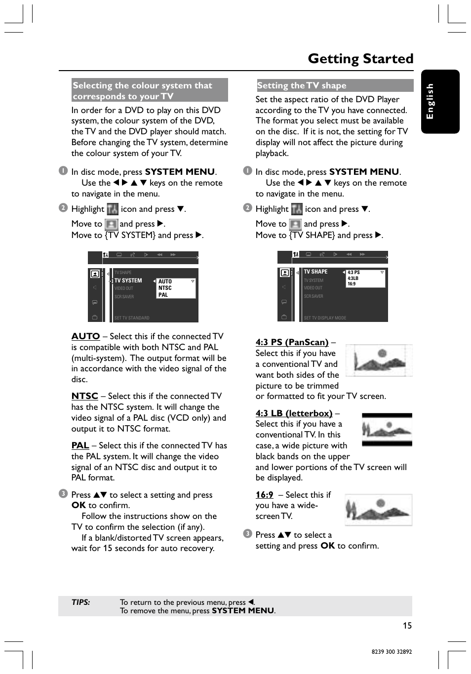 Getting started | Philips 78 User Manual | Page 15 / 37