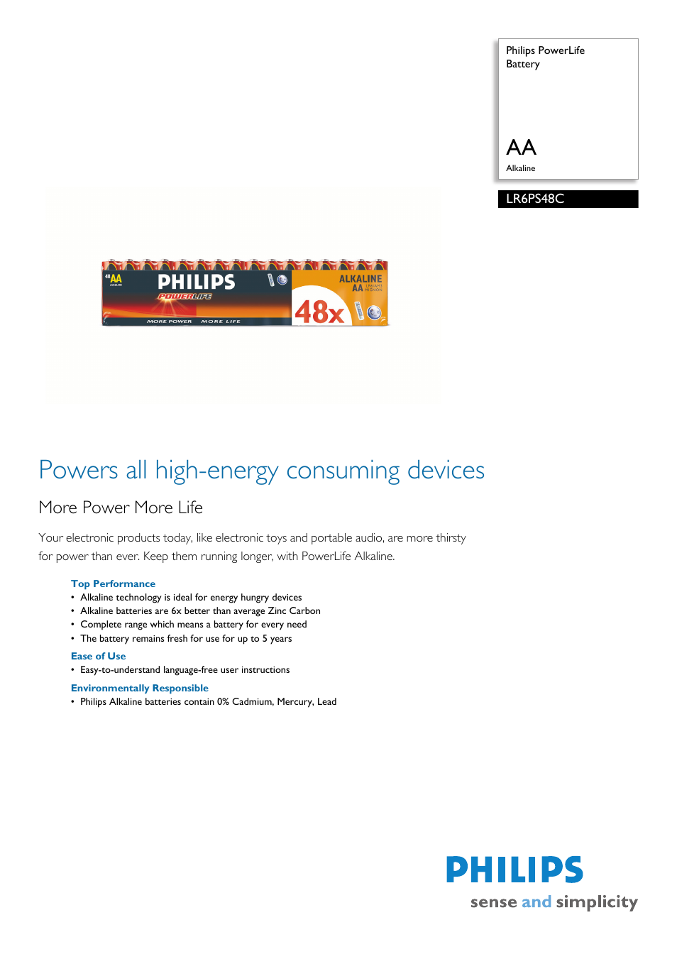 Philips PowerLite LR6PS48C User Manual | 2 pages