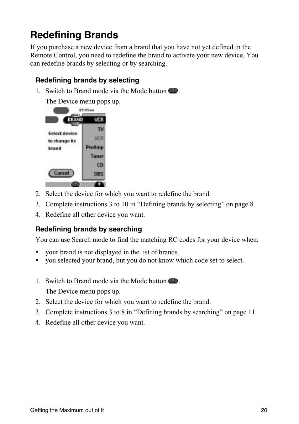 Redefining brands | Philips intelligent remote control User Manual | Page 22 / 52