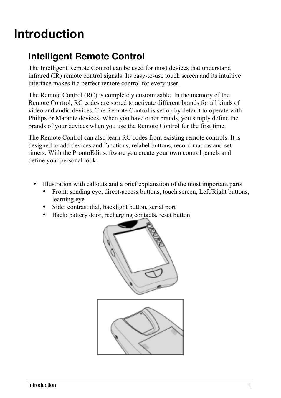 Introduction, Intelligent remote control | Philips intelligent remote control User Manual | Page 3 / 52