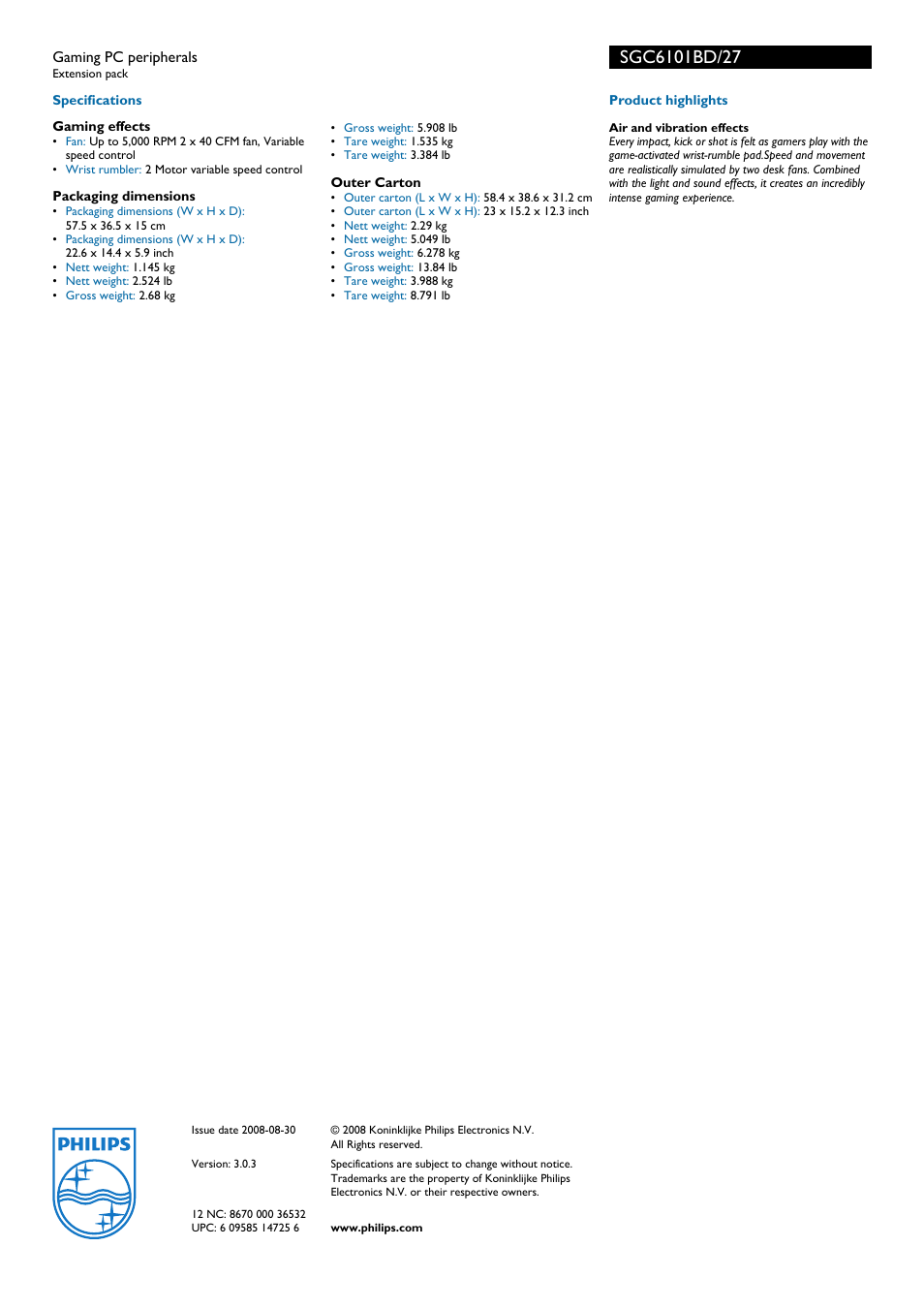 Philips SGC6101BD User Manual | Page 2 / 2