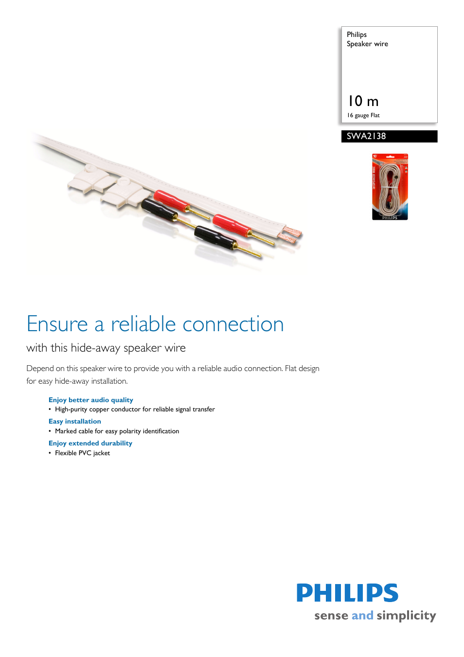 Philips SWA2138/10 User Manual | 2 pages