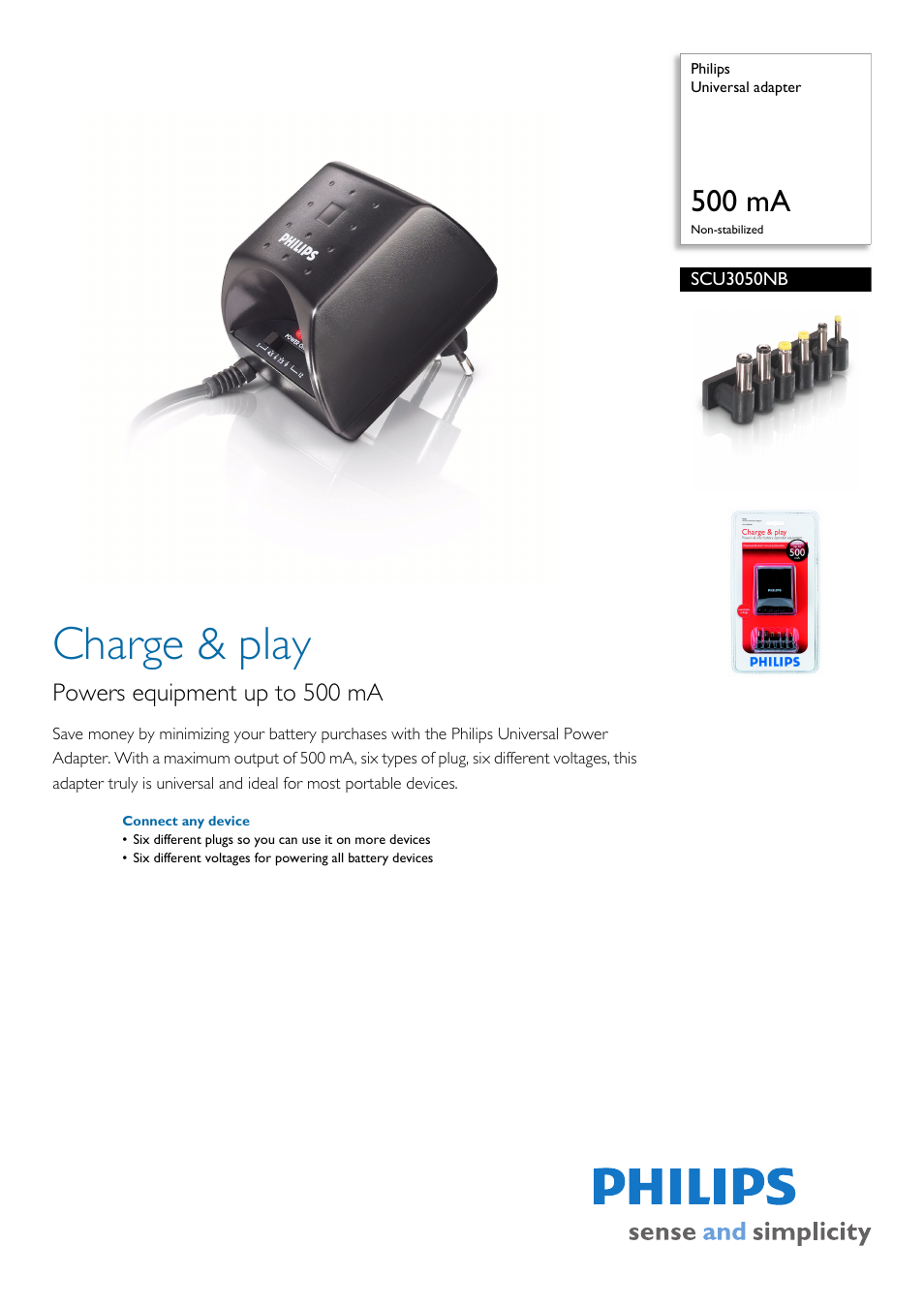 Philips SCU3050NB User Manual | 2 pages
