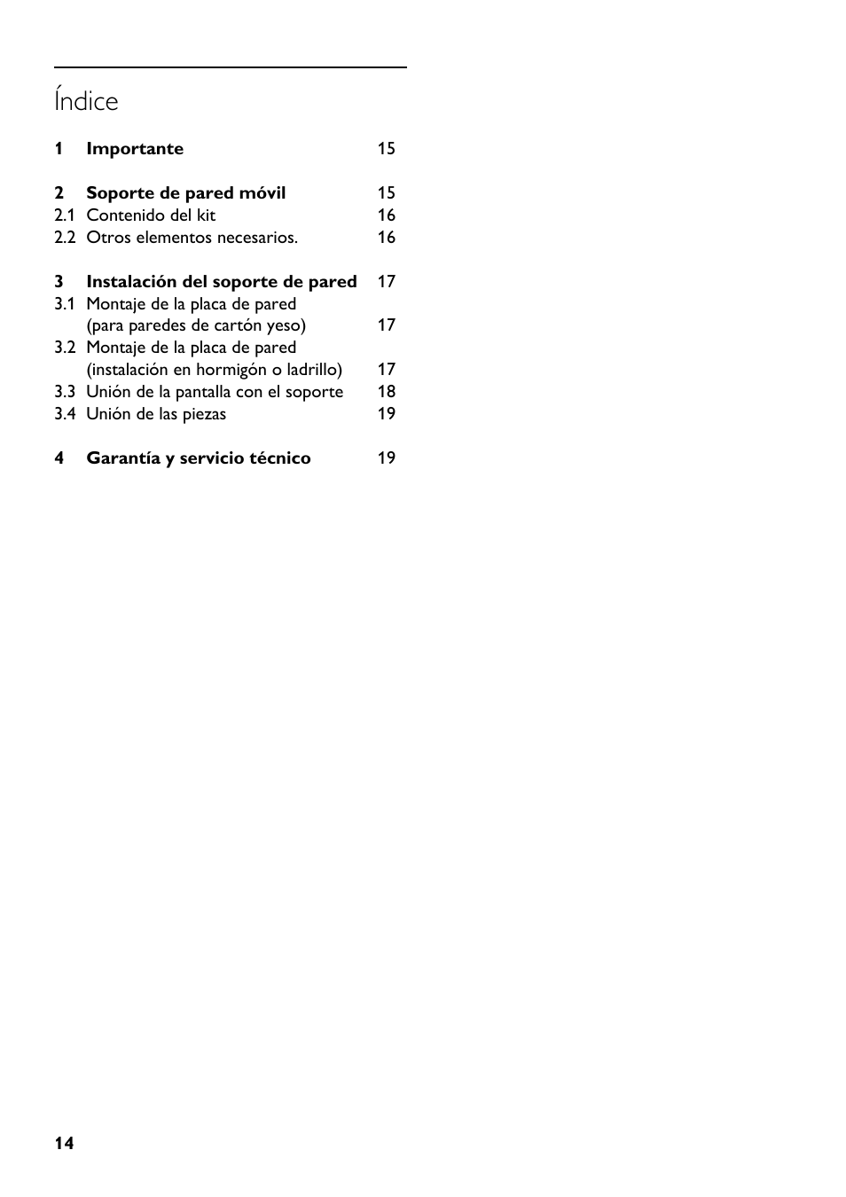 Índice | Philips SQM4512 User Manual | Page 14 / 20