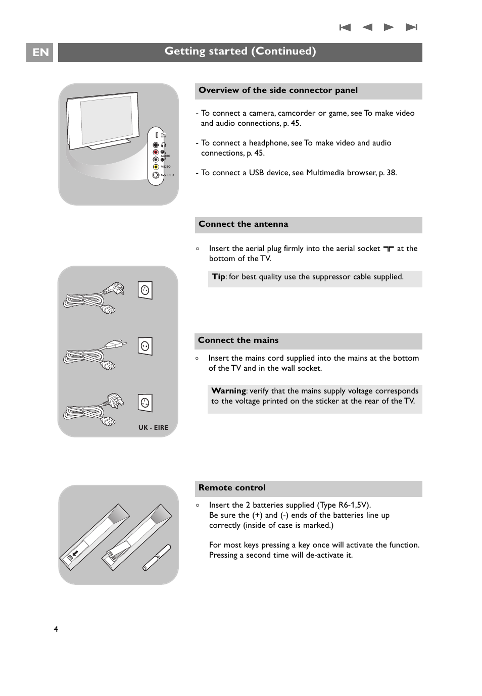 Getting started (continued) en | Philips 32PF9641D/10 User Manual | Page 4 / 66