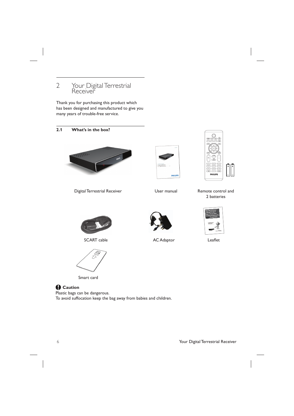 Your digital terrestrial 2 receiver | Philips DTR 2530/05 User Manual | Page 5 / 31