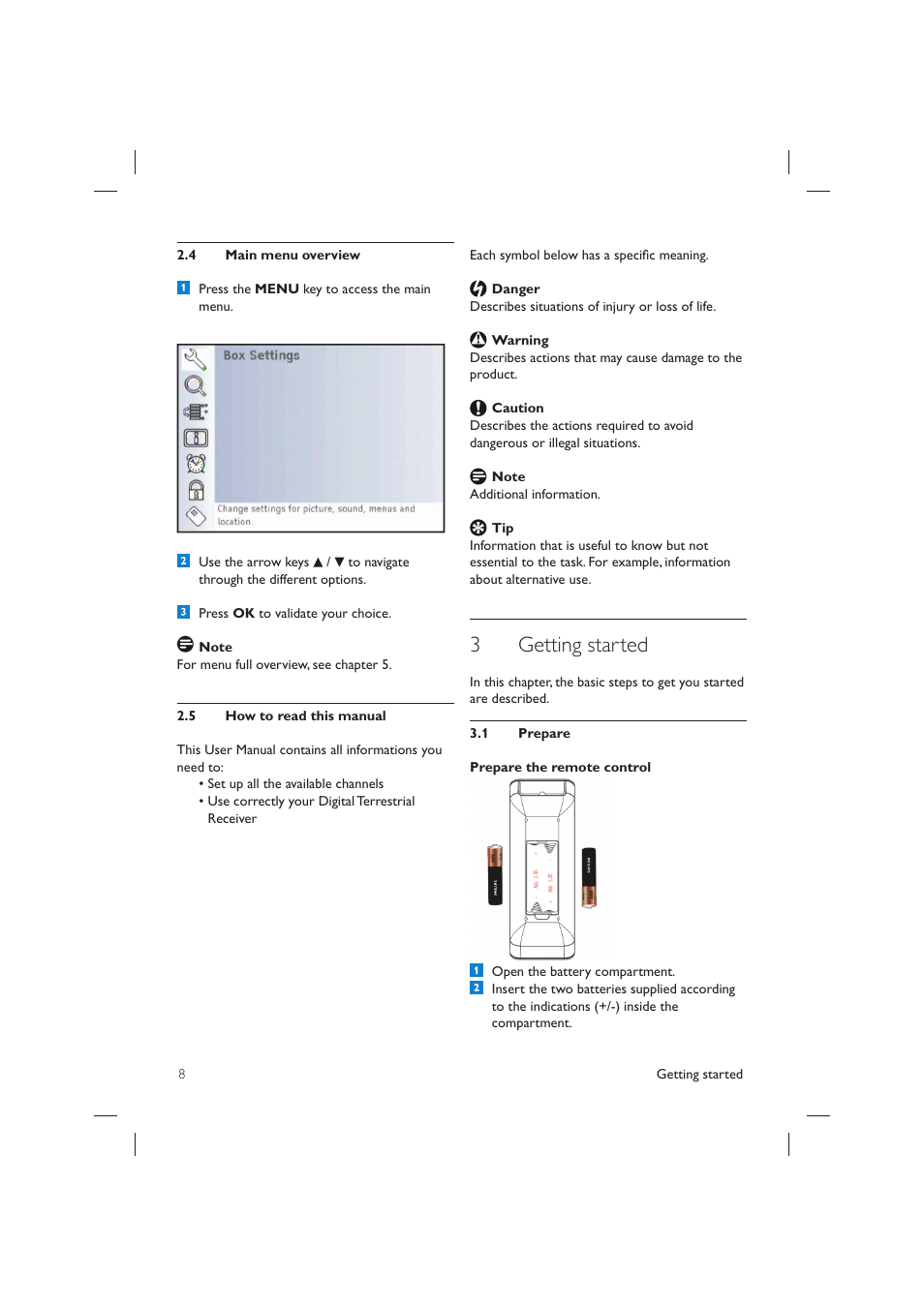 Getting started 3 | Philips DTR 2530/05 User Manual | Page 7 / 31