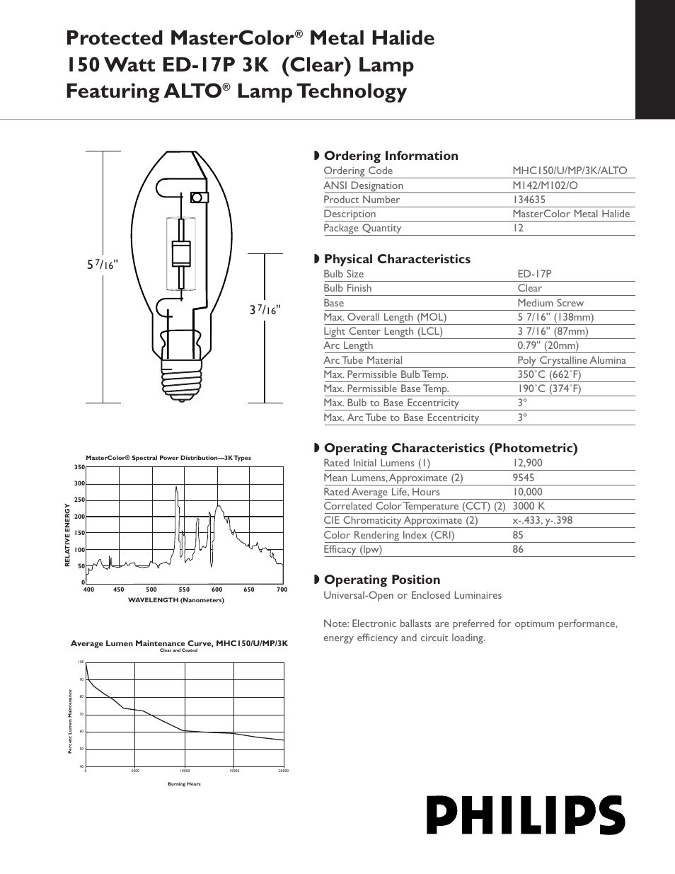 Philips MasterColor 134635 User Manual | 2 pages