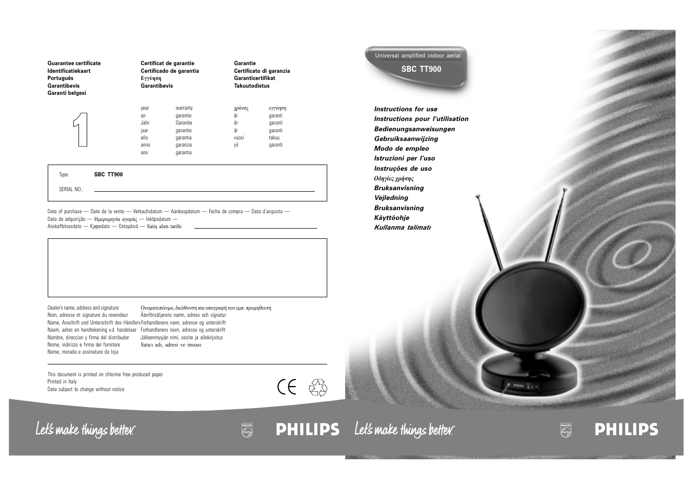 Philips SBC TT900 User Manual | 14 pages