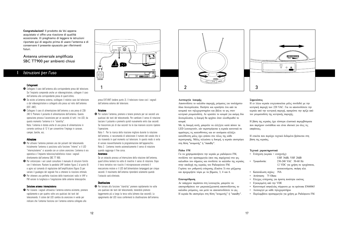 Istruzioni per l’uso | Philips SBC TT900 User Manual | Page 12 / 14