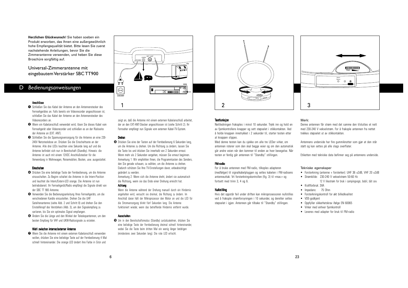 Bedienungsanweisungen d | Philips SBC TT900 User Manual | Page 6 / 14