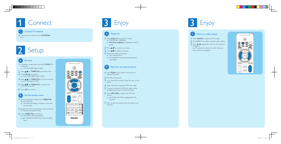 Enjoy, Connect setup, Ca b | Philips AJL750 User Manual | Page 2 / 2