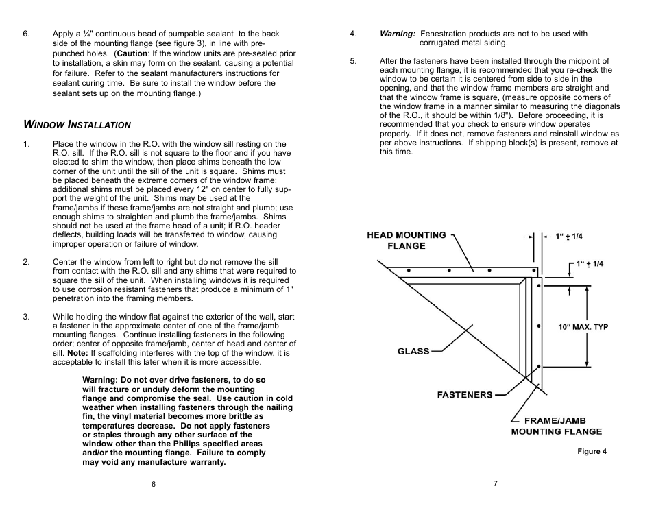 Philips Manufactured Housing Vinyl Window User Manual | Page 4 / 6