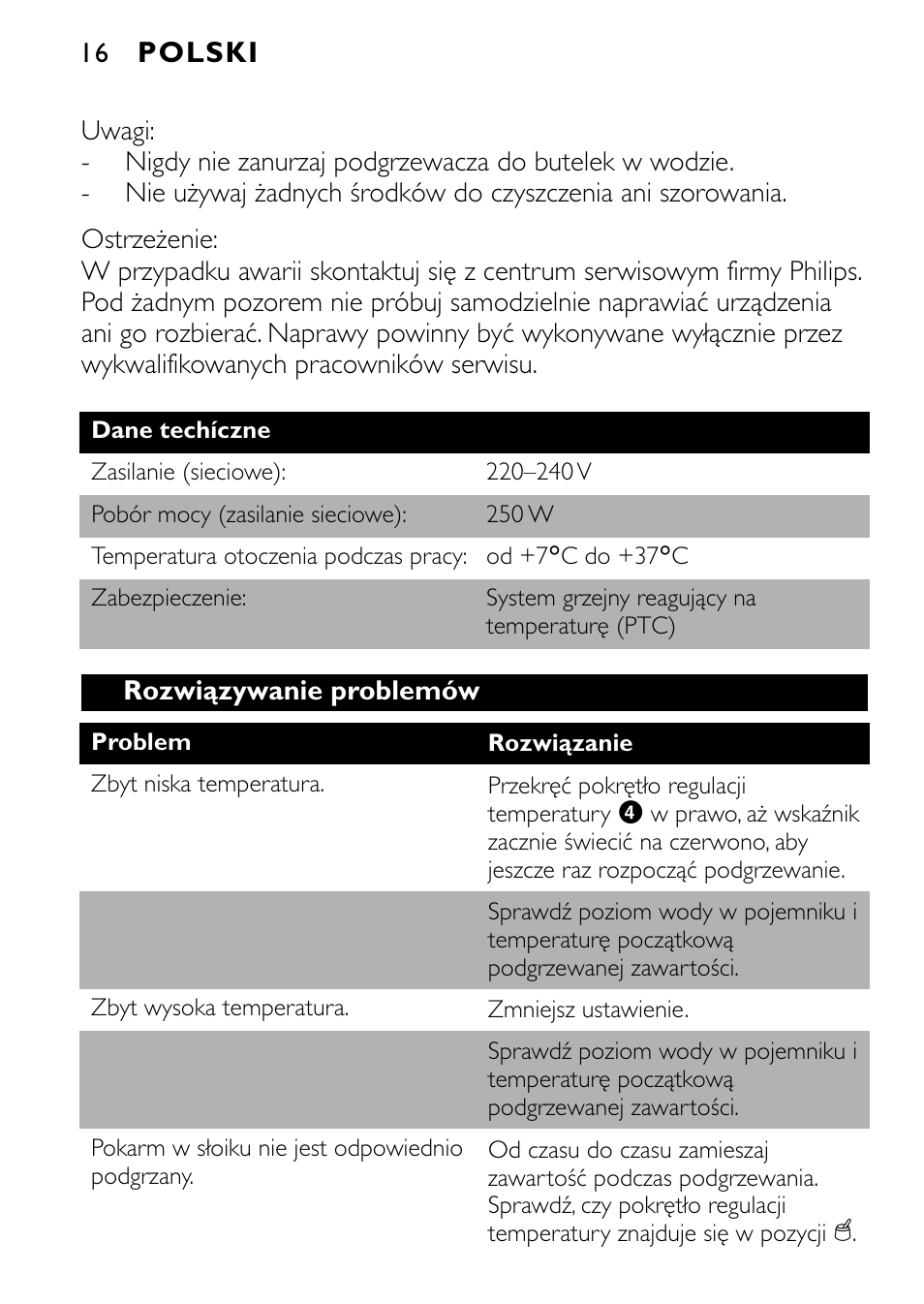 Philips SCF250 User Manual | Page 16 / 102