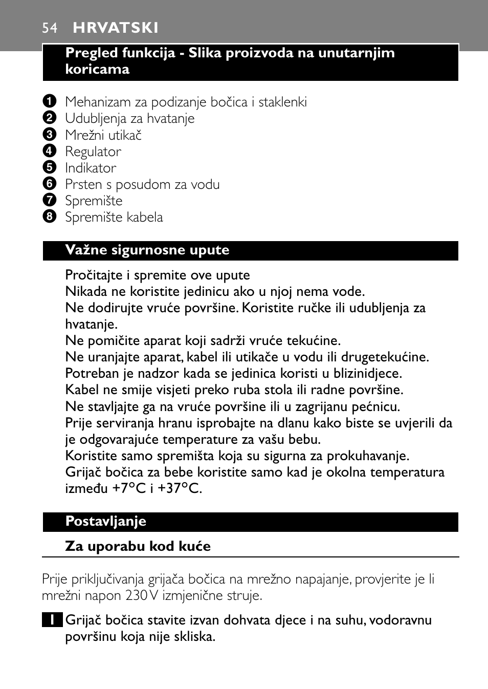 Hrvatski | Philips SCF250 User Manual | Page 54 / 102