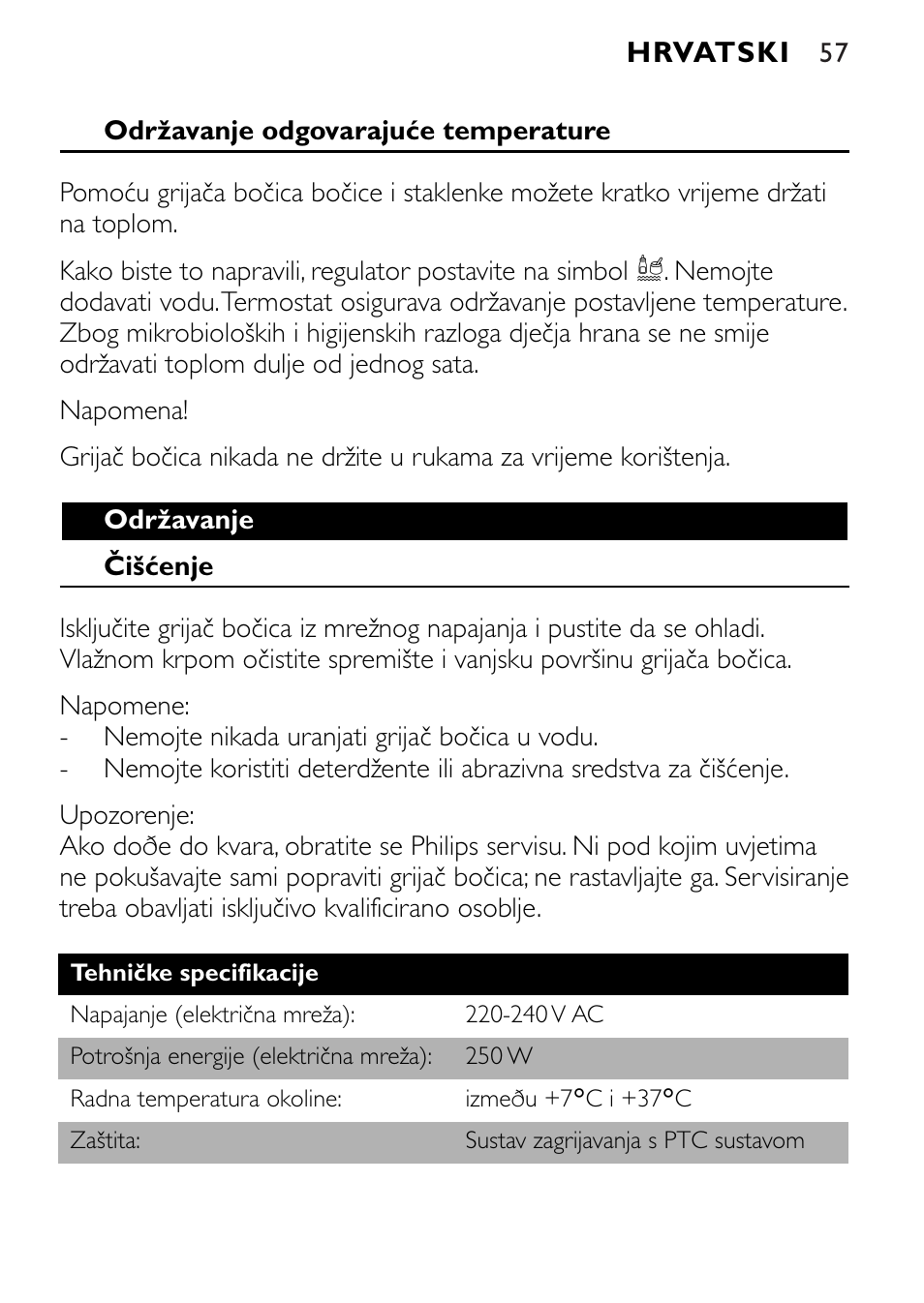 Philips SCF250 User Manual | Page 57 / 102