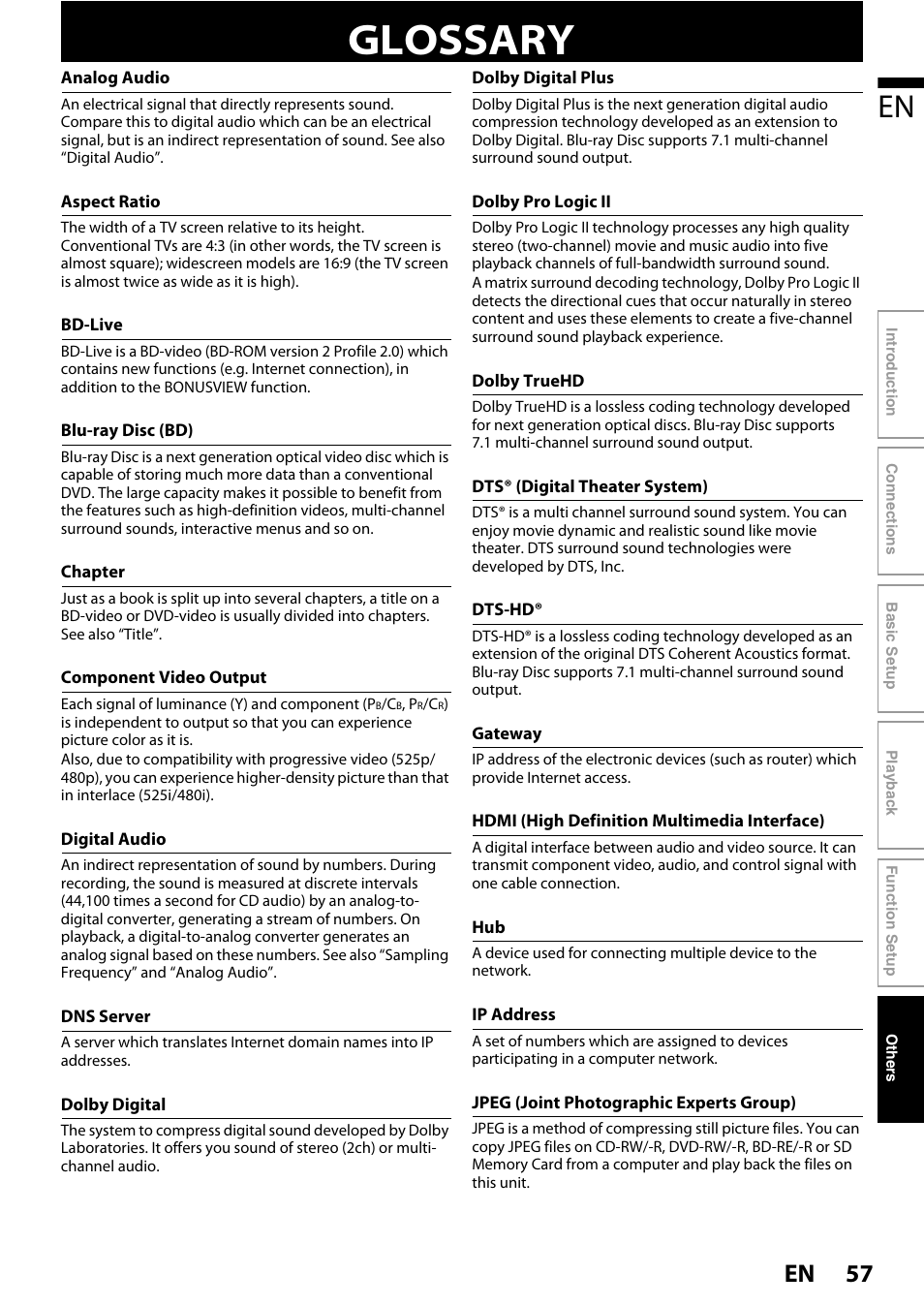 Glossary, 57 en | Philips HTS3051B/F8 User Manual | Page 57 / 62