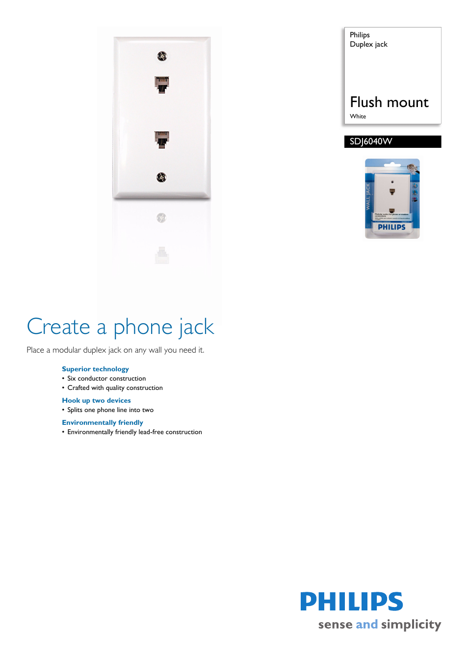 Philips SDJ6040W User Manual | 2 pages