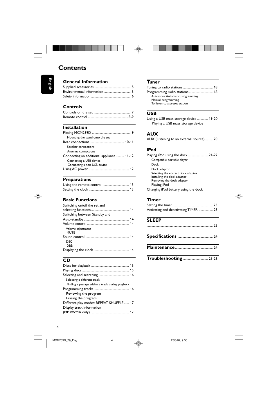 Philips MCM239D User Manual | Page 4 / 28