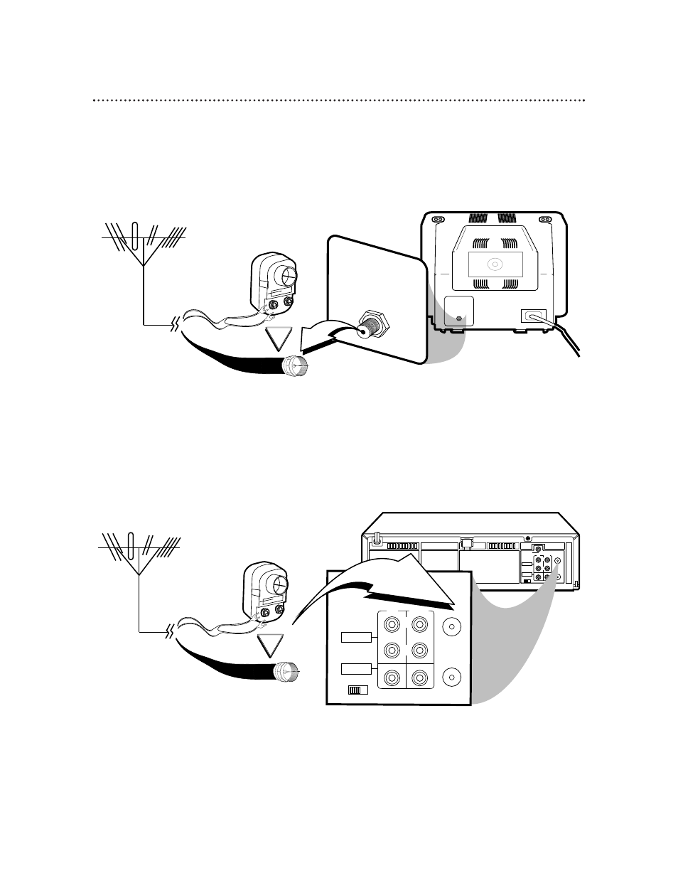 6 hookups without a cable box, Disconnect the antenna or cable from your tv | Philips VR660BPH User Manual | Page 2 / 10