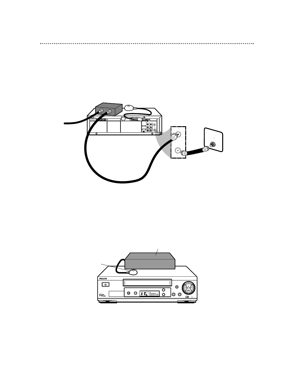Connecting the controller 47, Cable box/dbs controller, Back of tv (example) | Philips VR660BPH User Manual | Page 9 / 10