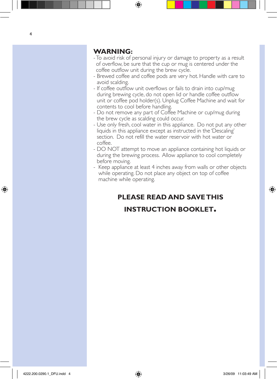 Philips Senseo II Blue US User Manual | Page 4 / 20