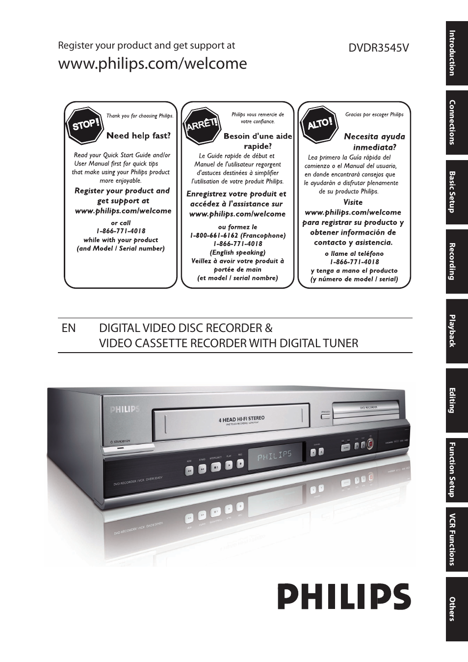 Philips DVDR3545V User Manual | 116 pages