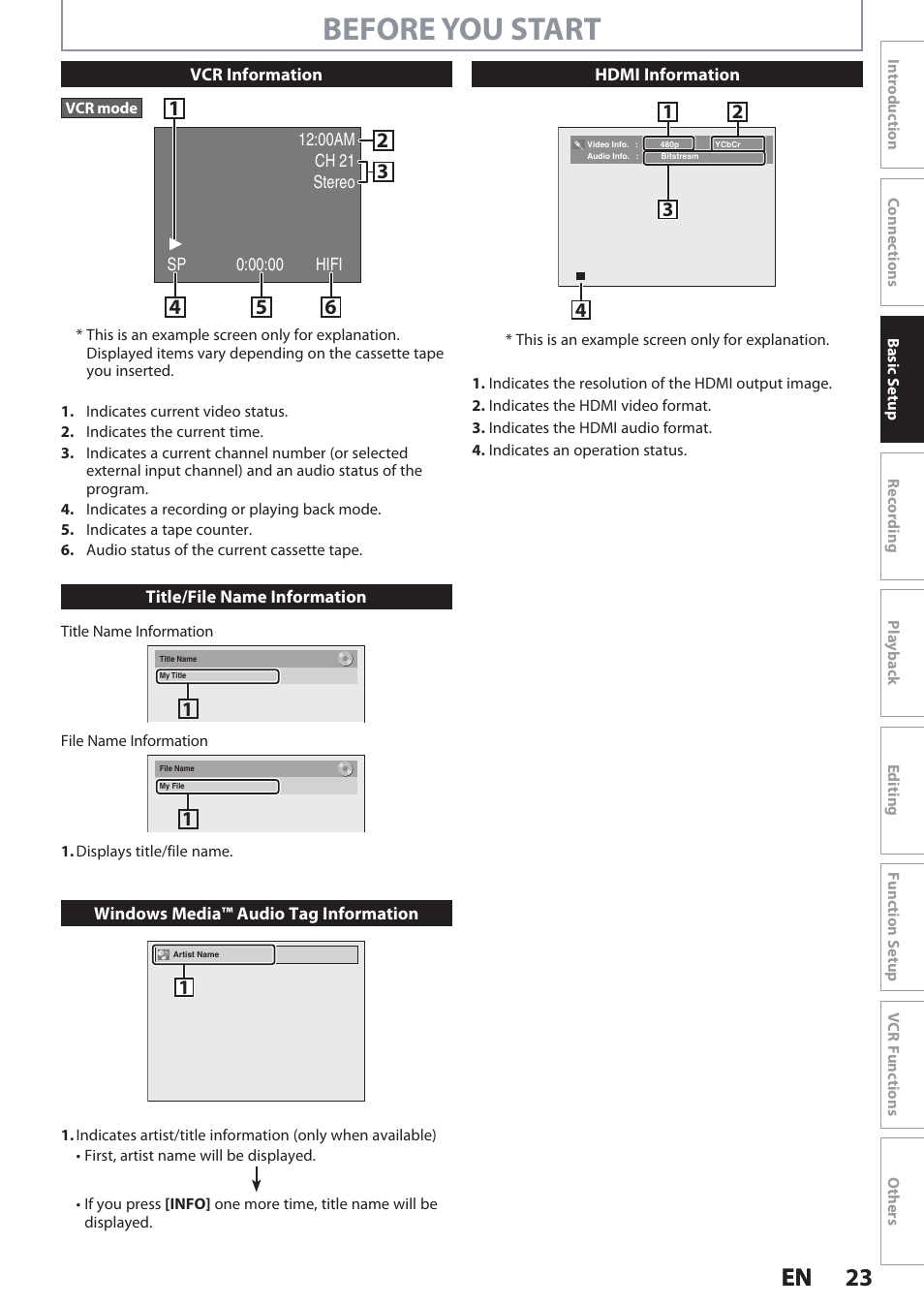 Before you start, 23 en 23 en | Philips DVDR3545V User Manual | Page 23 / 116