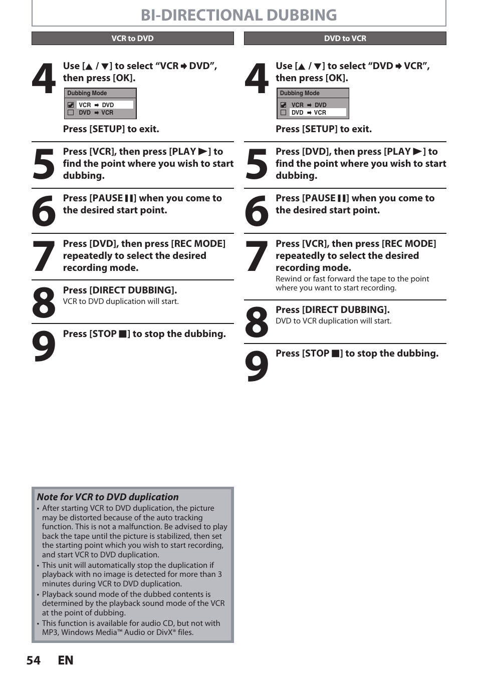 Philips DVDR3545V User Manual | Page 54 / 116