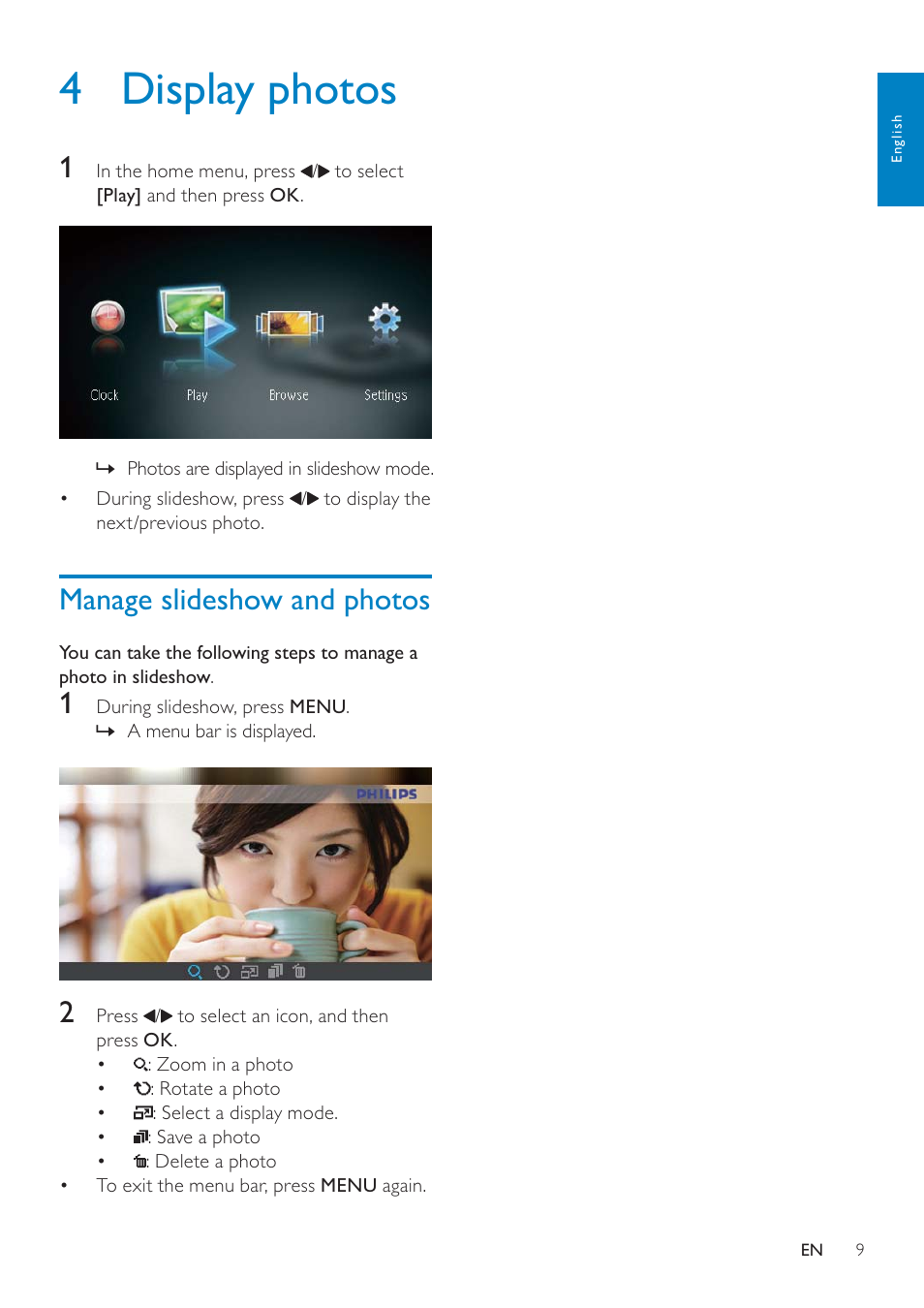 4 display photos | Philips SPF1137 User Manual | Page 10 / 20
