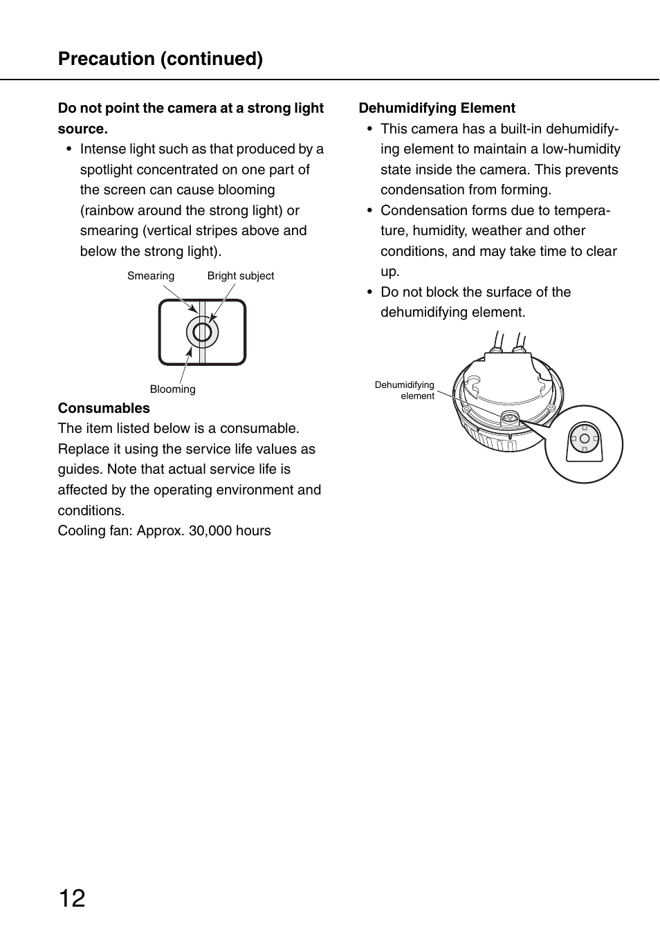 Precaution (continued) | Philips WV-NW484S User Manual | Page 12 / 50