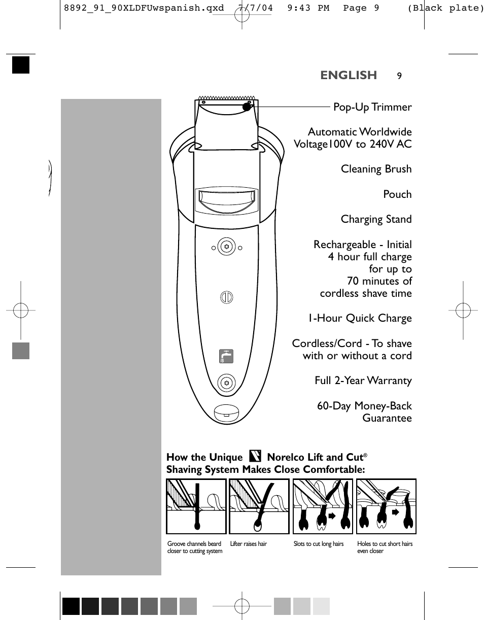 English | Philips 8891XL User Manual | Page 9 / 52